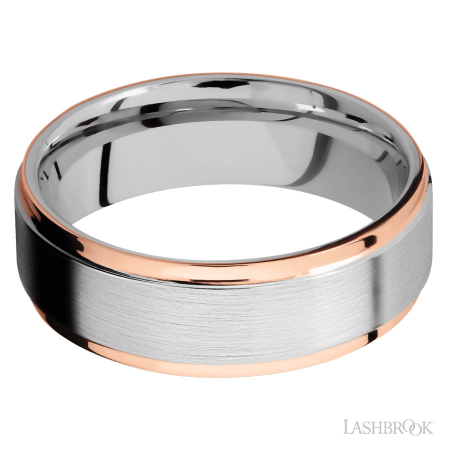 7 mm wide Flat Grooved Edges Cobalt Chrome band