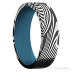 7 mm wide Flat Sunset band featuring a Royal Blue sleeve