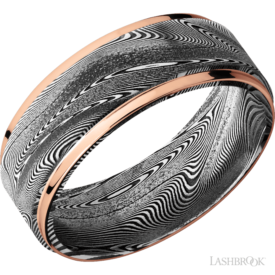 8 mm wide Flat Grooved Edges Tightweave band
