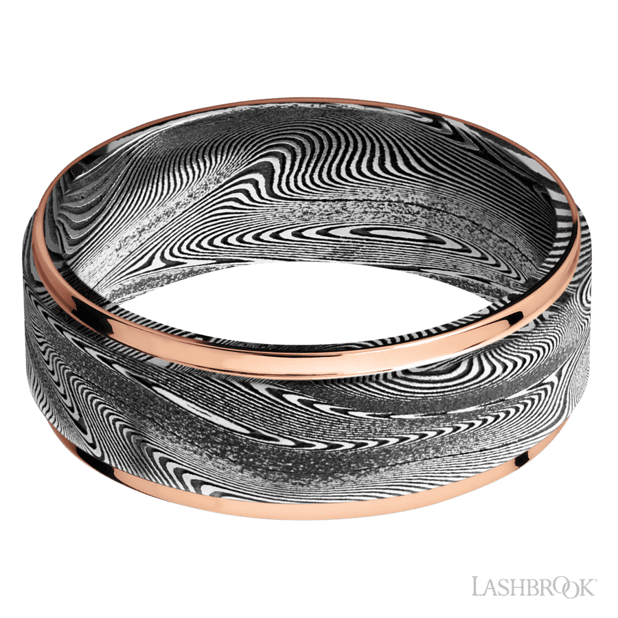 8 mm wide Flat Grooved Edges Tightweave band