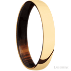 4 mm wide Domed 14K Yellow Gold band featuring a Cocobolo sleeve