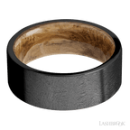 8 mm wide Flat Zirconium band featuring a Whiskey Barrel sleeve
