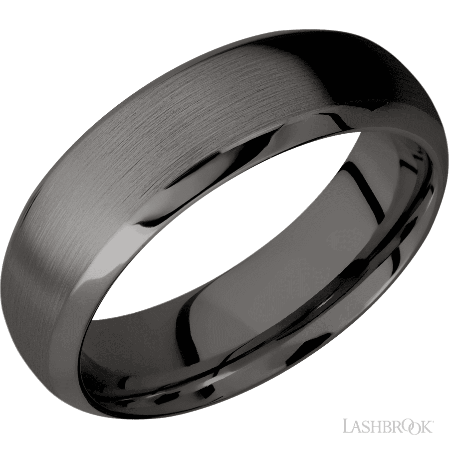 7 mm wide Domed Bevel Tantalum Noir band