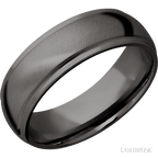 7 mm wide Domed Stepped Down Edges Tantalum Noir band