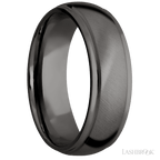 7 mm wide Domed Stepped Down Edges Tantalum Noir band