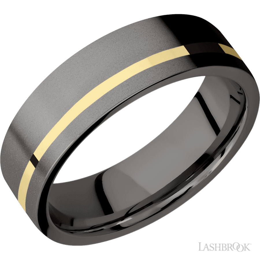 7 mm wide Flat Tantalum Noir band