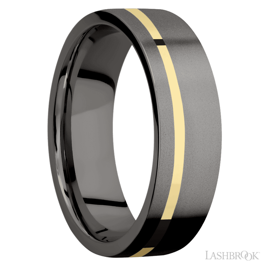 7 mm wide Flat Tantalum Noir band