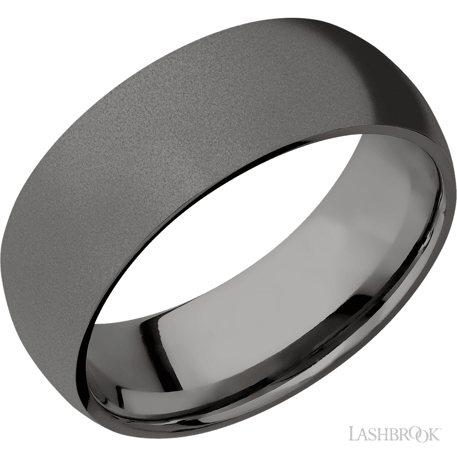 8 mm wide Domed Tantalum Noir band
