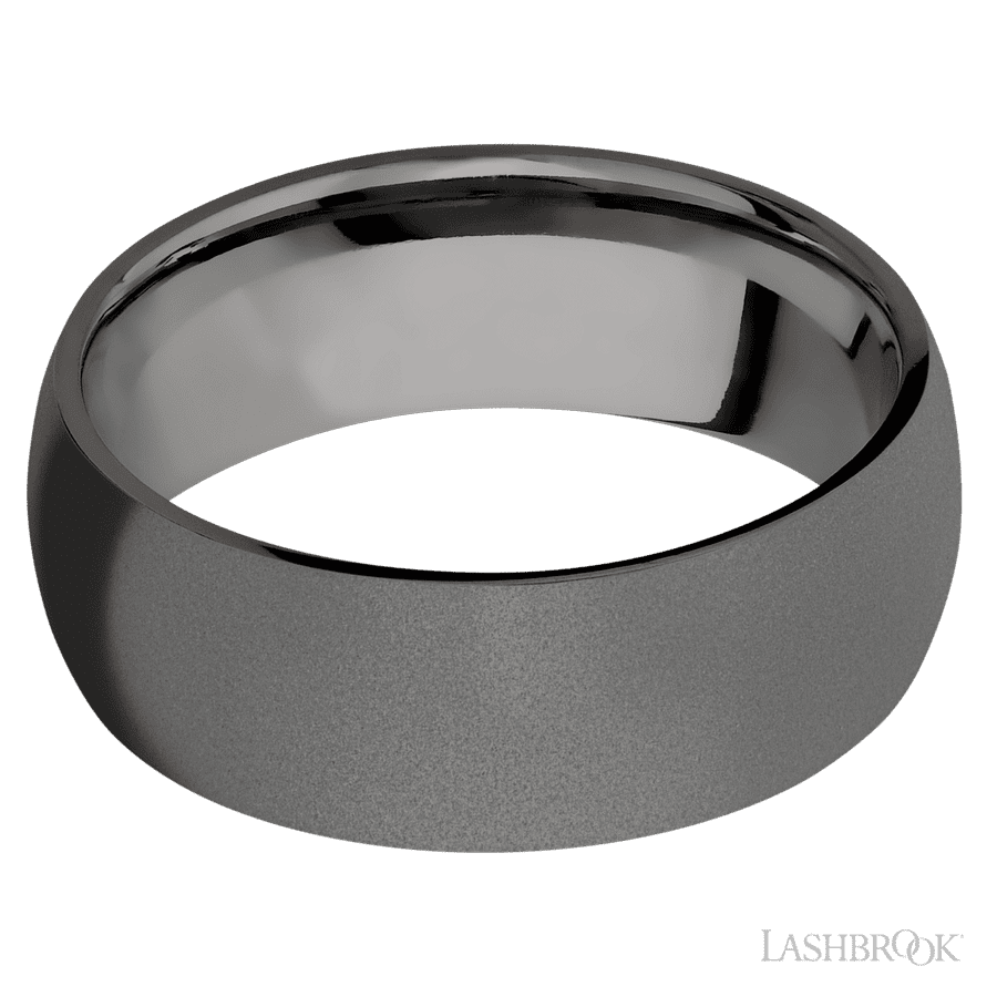 8 mm wide Domed Tantalum Noir band