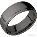 8 mm wide Domed Stepped Down Edges Tantalum Noir band