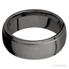 8 mm wide Domed Stepped Down Edges Tantalum Noir band