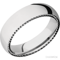 6 mm wide Domed 14K White Gold band