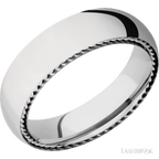 6 mm wide Domed 14K White Gold band