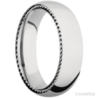6 mm wide Domed 14K White Gold band