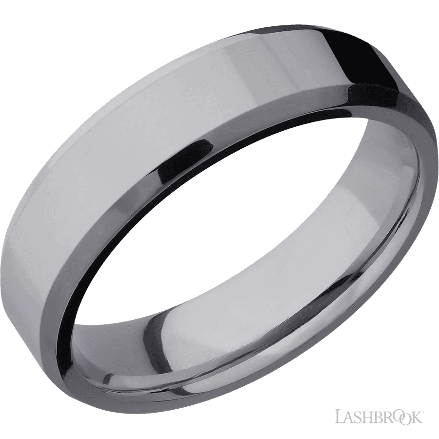6 mm wide Beveled Tantalum band