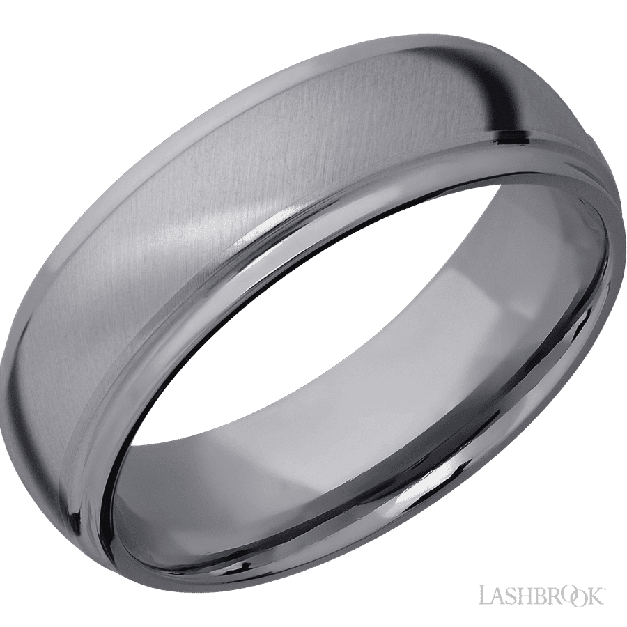 7 mm wide Domed Stepped Down Edges Tantalum band