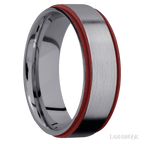 7 mm wide Flat Grooved Edges Tantalum band