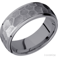 8 mm wide Domed Stepped Down Edges Tantalum band