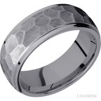 8 mm wide Domed Stepped Down Edges Tantalum band