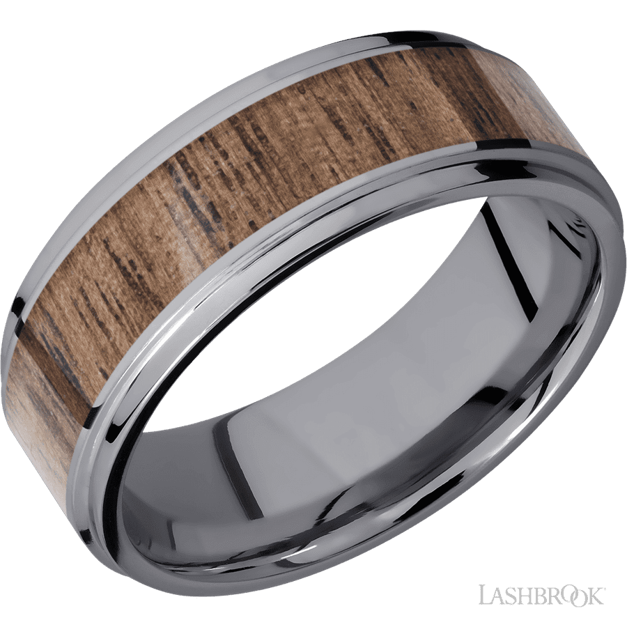 8 mm wide Flat Grooved Edges Tantalum band