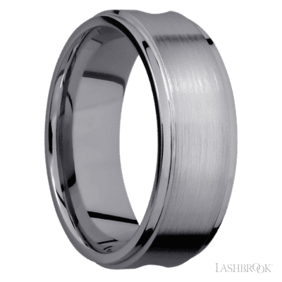 8 mm wide Flat Grooved Edges Tantalum band