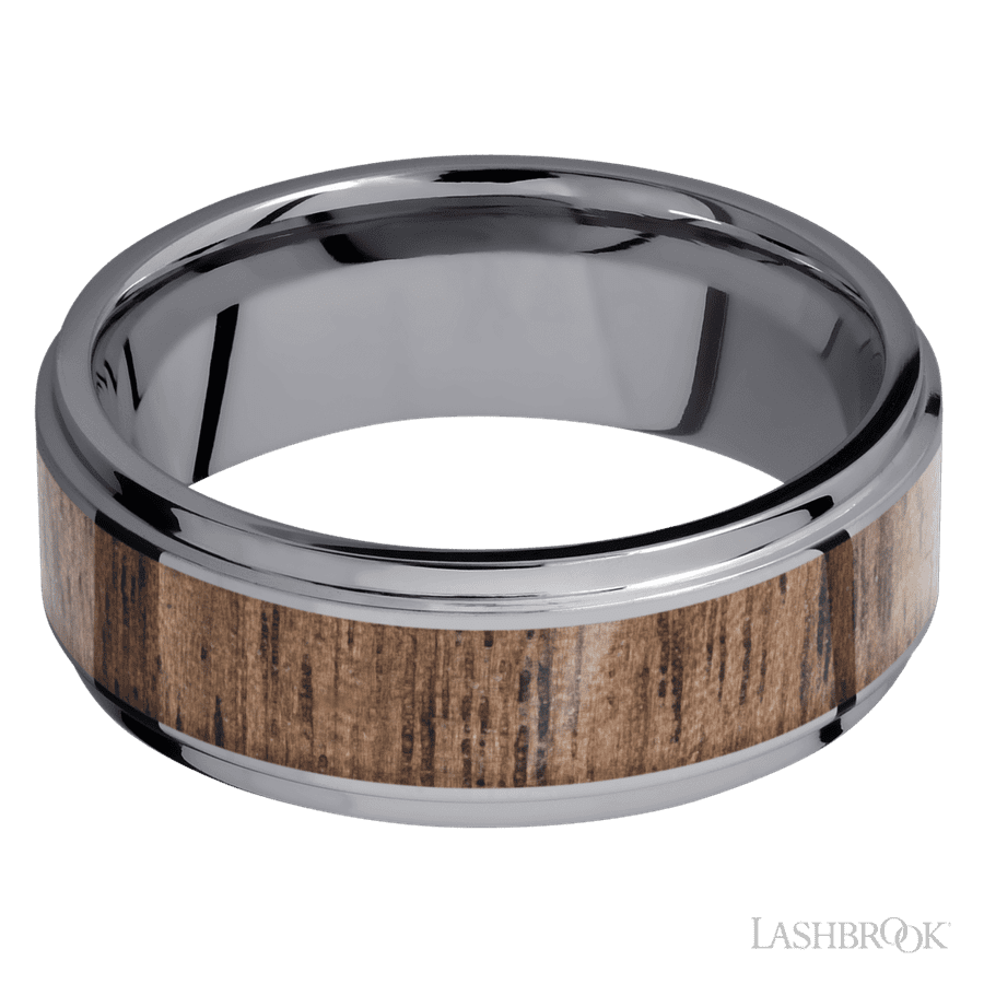 8 mm wide Flat Grooved Edges Tantalum band