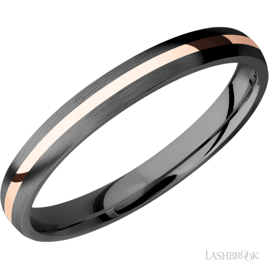 3 mm wide Domed Zirconium band