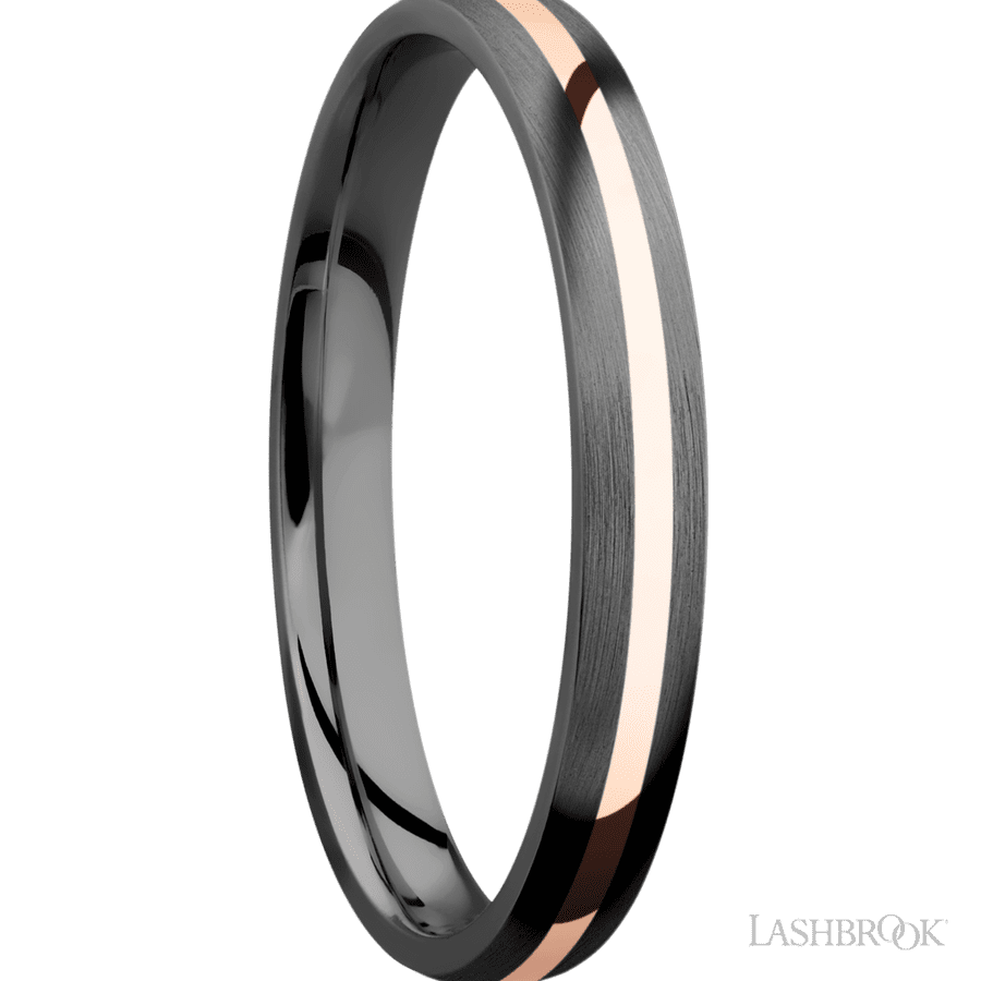 3 mm wide Domed Zirconium band