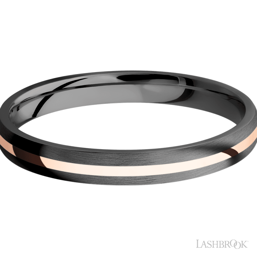 3 mm wide Domed Zirconium band