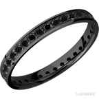 3 mm wide Flat Zirconium band w/ Black Diamond Accent