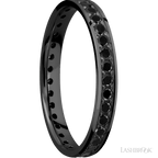 3 mm wide Flat Zirconium band w/ Black Diamond Accent