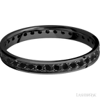 3 mm wide Flat Zirconium band w/ Black Diamond Accent