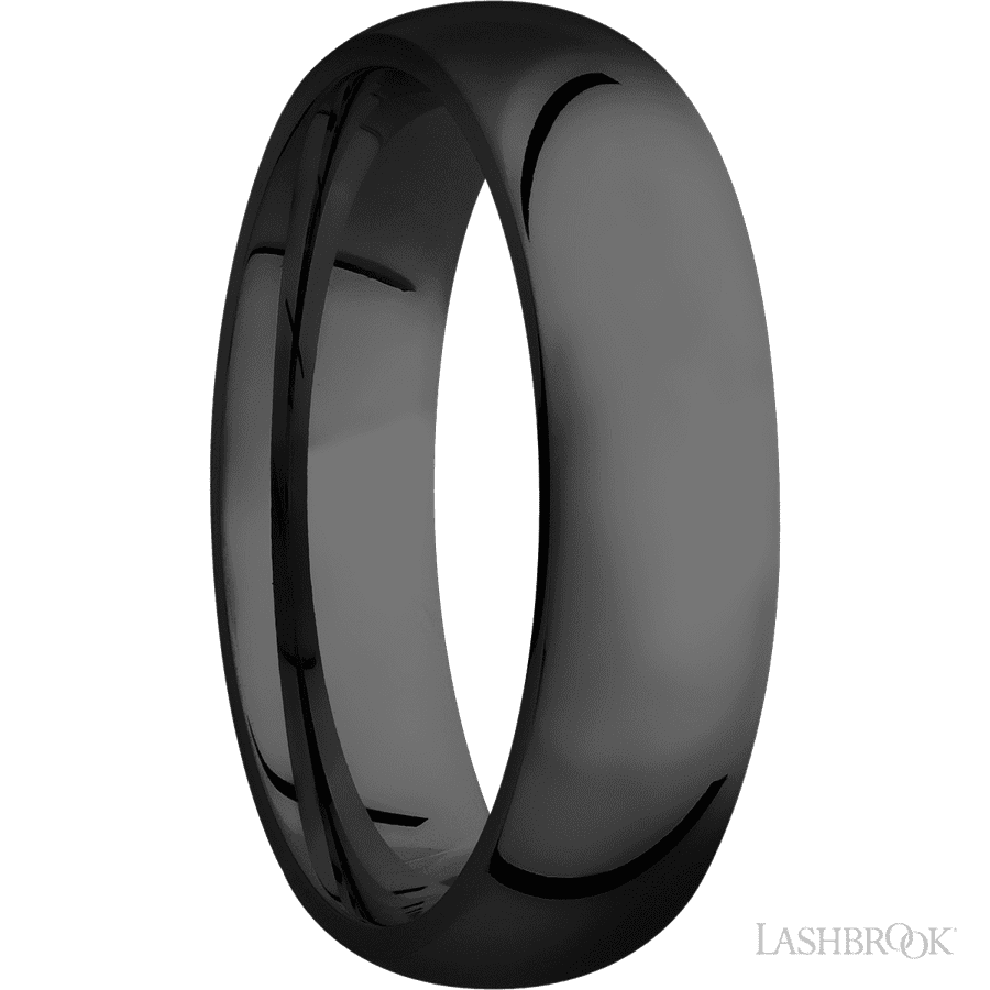 6 mm wide Domed Zirconium band
