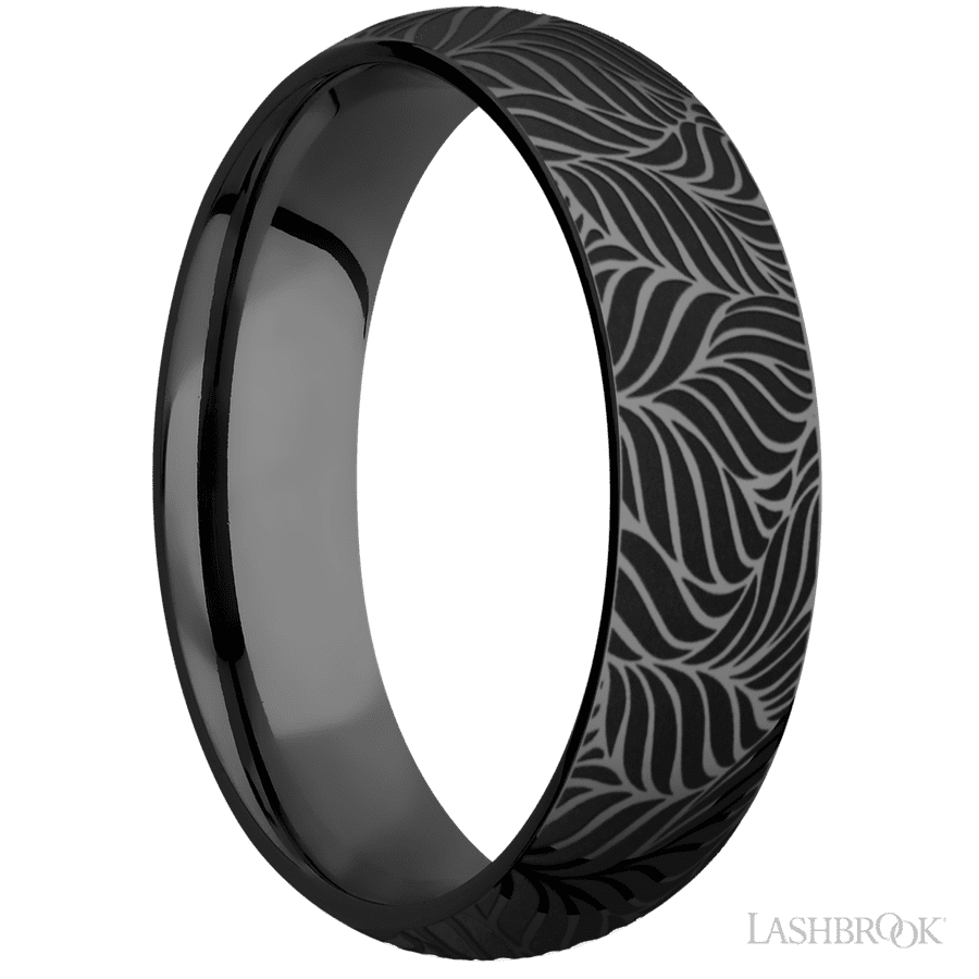 6 mm wide Domed Zirconium band
