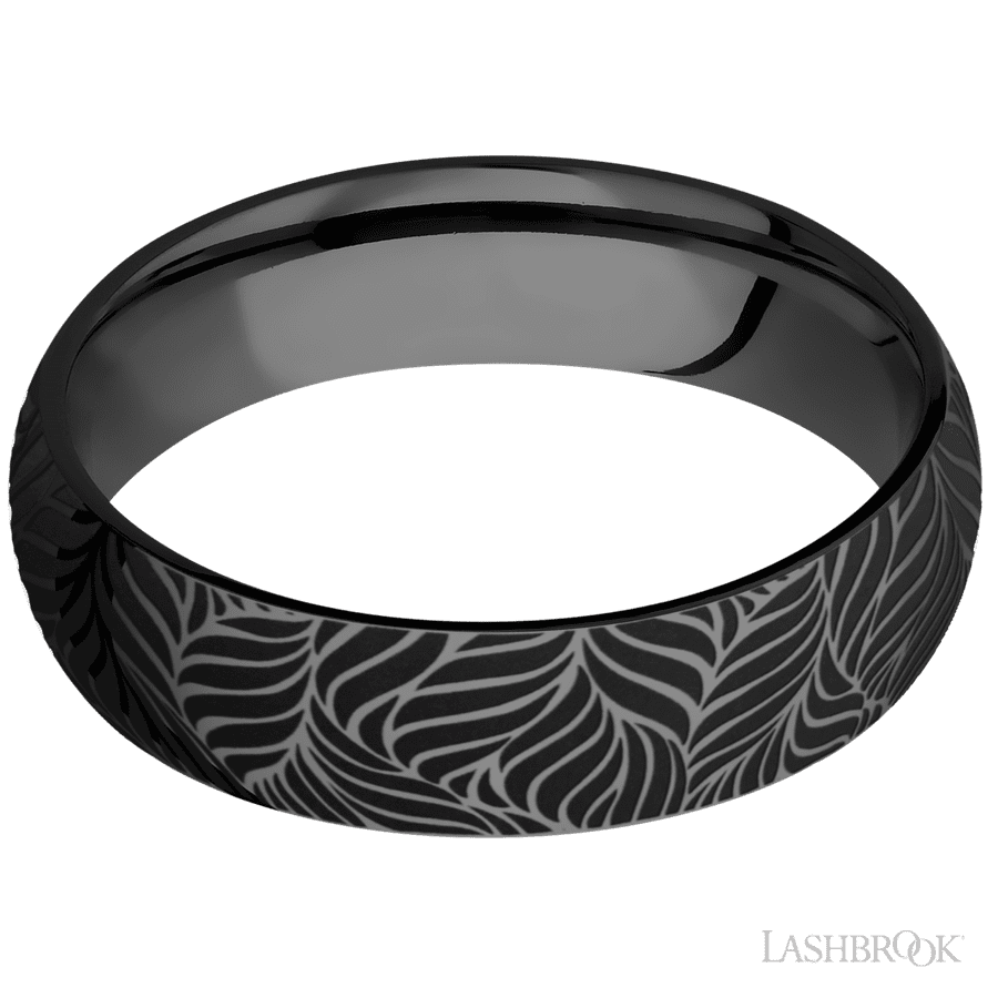 6 mm wide Domed Zirconium band