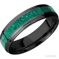 6 mm wide Flat Grooved Edges Zirconium band