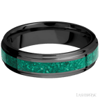 6 mm wide Flat Grooved Edges Zirconium band