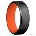 7 mm wide Beveled Zirconium band featuring a Hunter Orange sleeve
