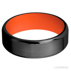 7 mm wide Beveled Zirconium band featuring a Hunter Orange sleeve