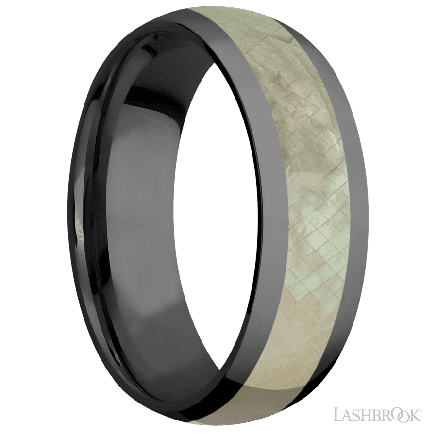 7 mm wide Domed Zirconium band