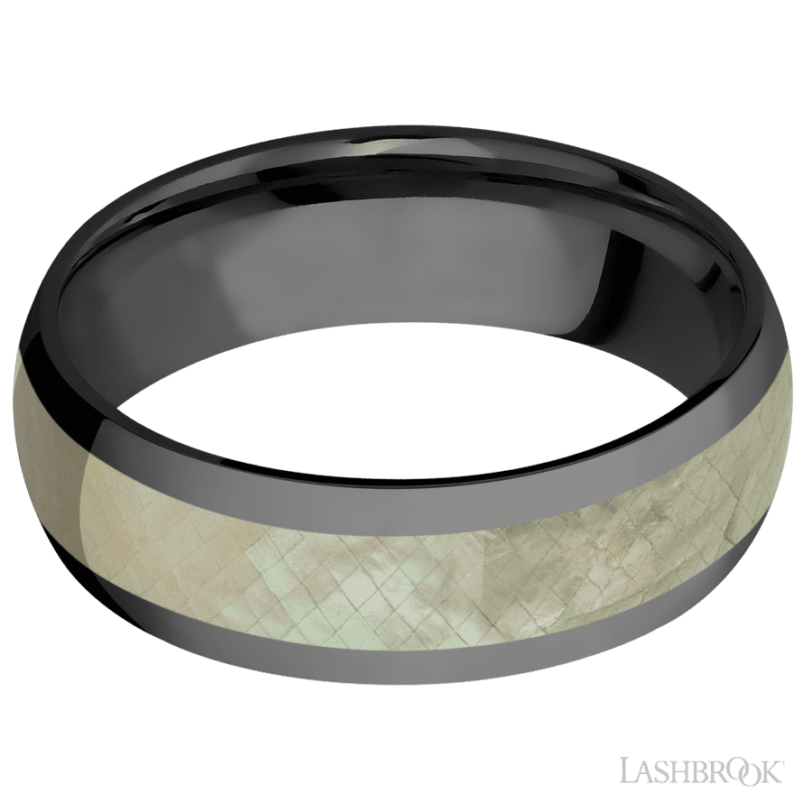 7 mm wide Domed Zirconium band