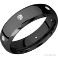 7 mm wide Domed Bevel Zirconium band w/ Diamond Accent