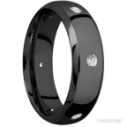 7 mm wide Domed Bevel Zirconium band w/ Diamond Accent