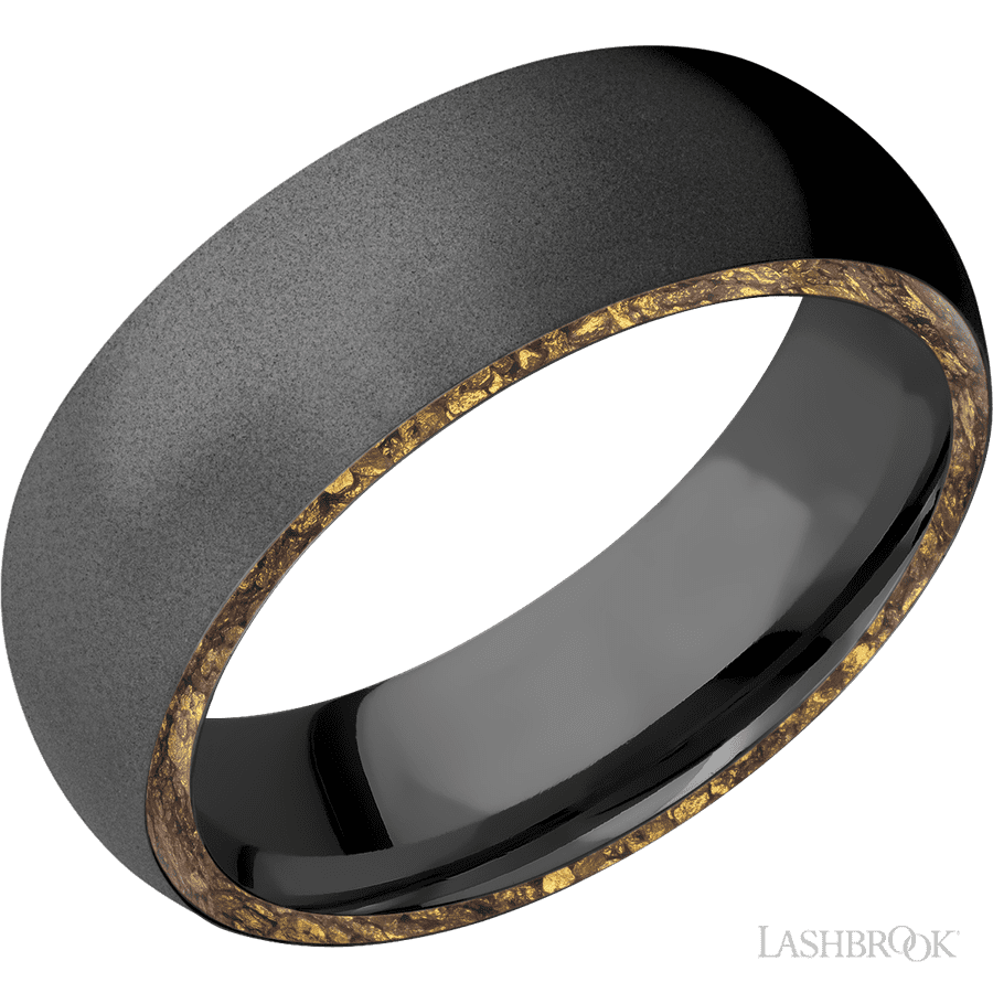 7 mm wide Domed Zirconium band