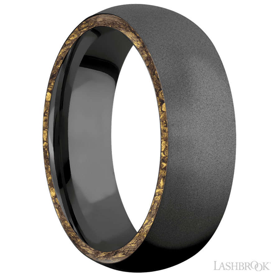 7 mm wide Domed Zirconium band