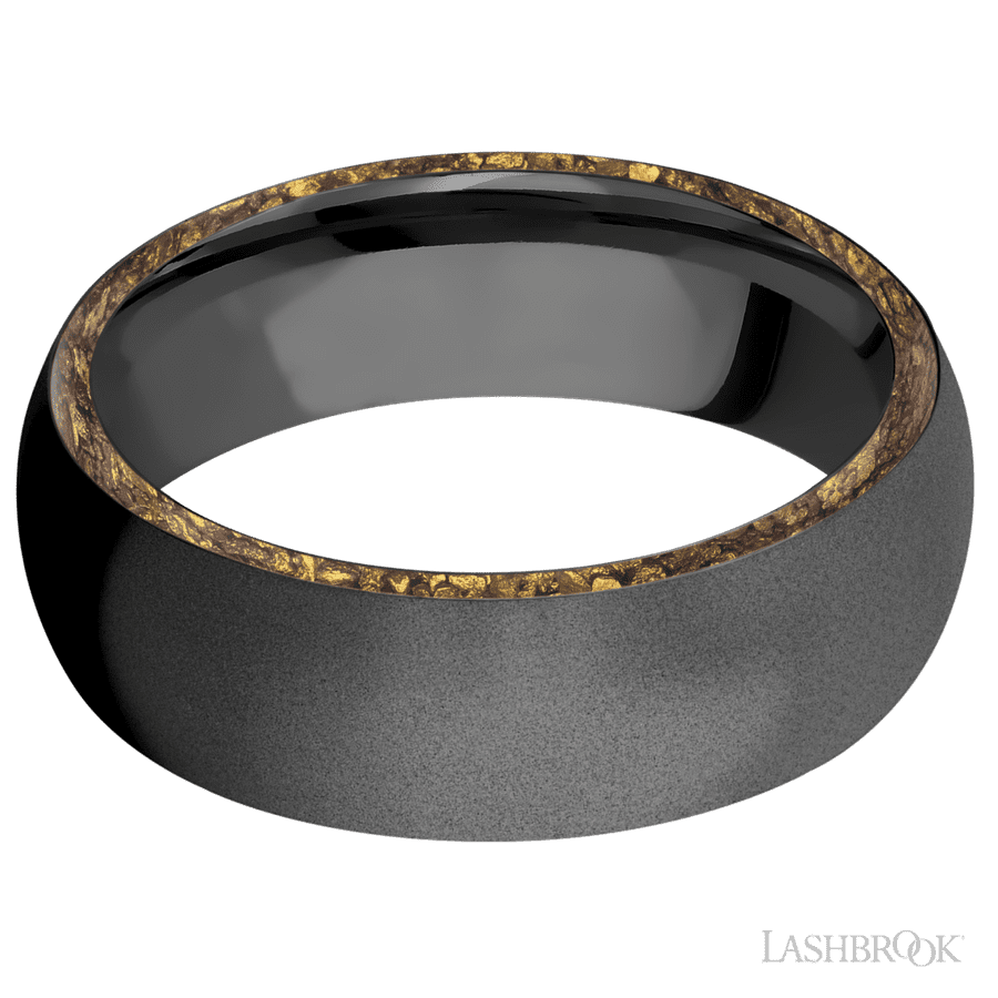 7 mm wide Domed Zirconium band