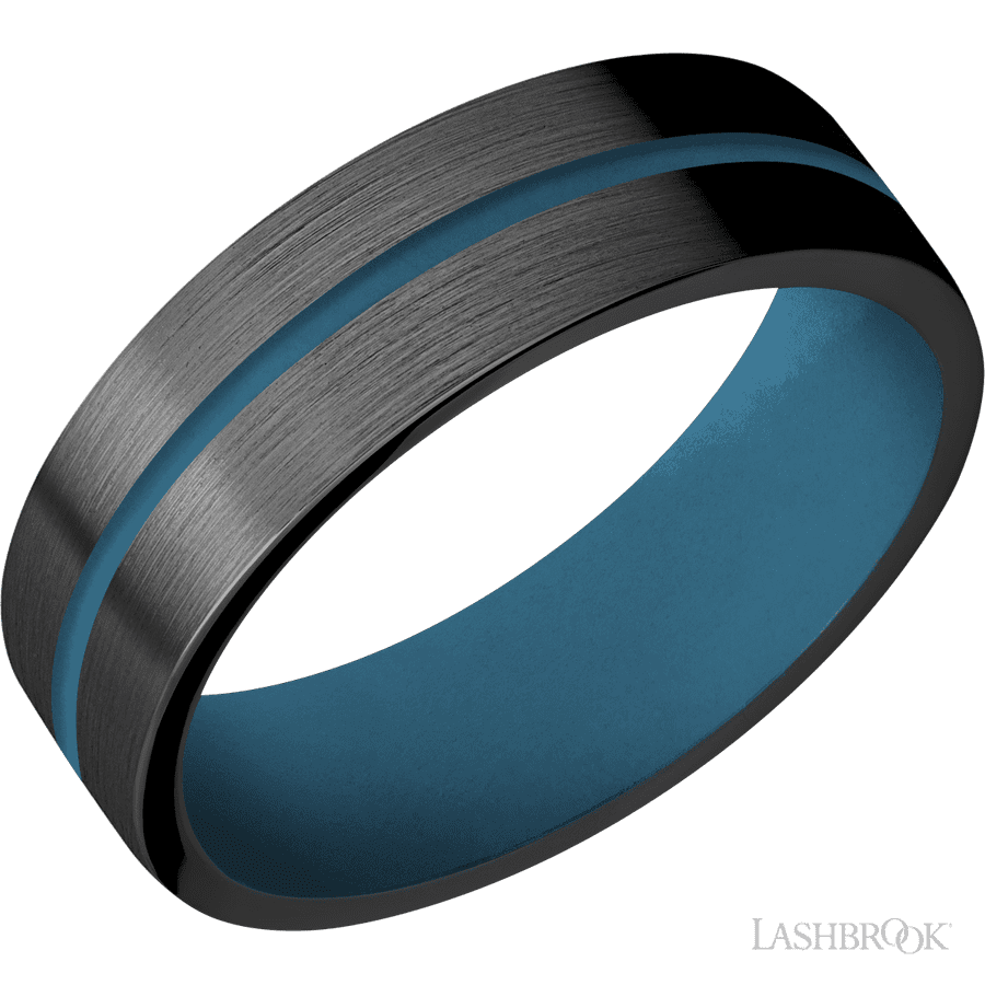 7 mm wide Flat Zirconium band