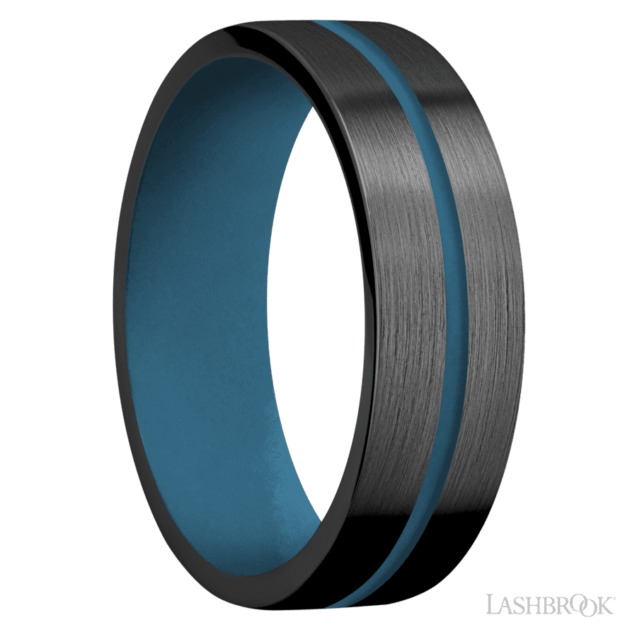 7 mm wide Flat Zirconium band