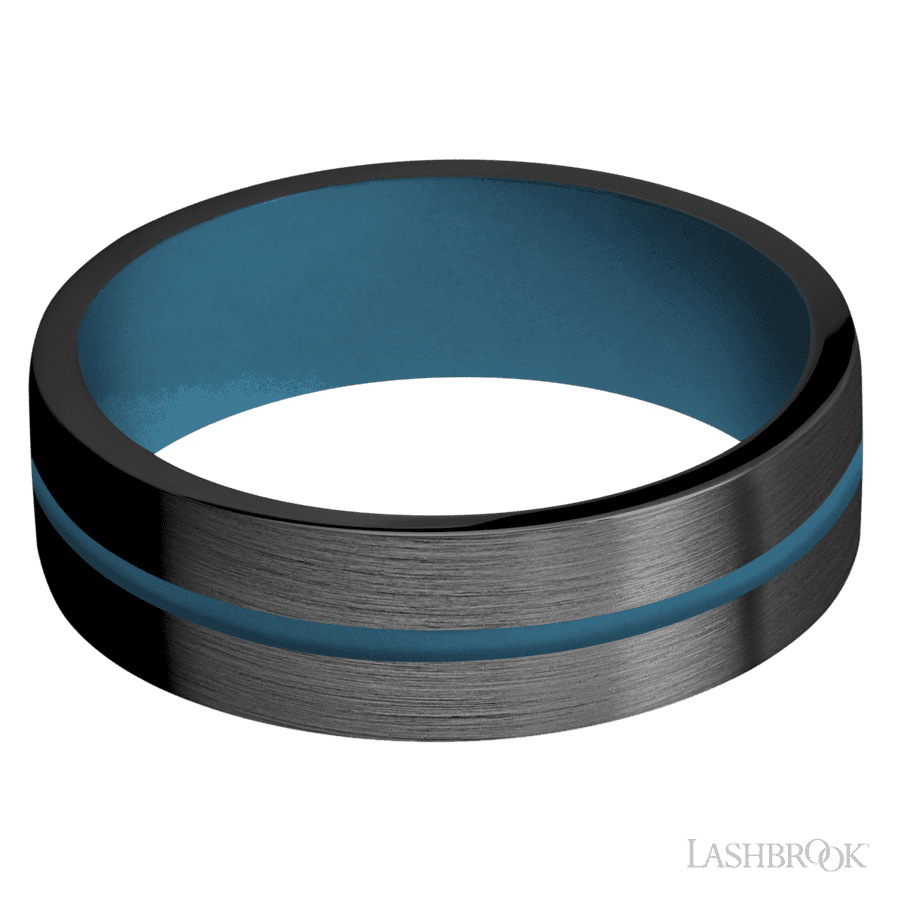 7 mm wide Flat Zirconium band