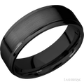 7 mm wide Flat Grooved Edges Zirconium band